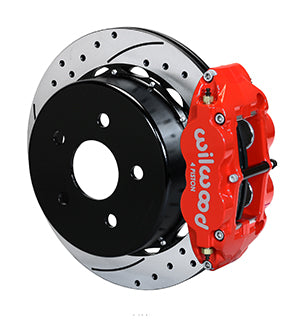 WILWOOD FNSL4R Rear Kit,14.00, Drilled, Red 2007-18 Jeep Wrangler JK w/Lines"