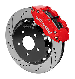 WILWOOD FNSL6R Front Hat Kit,14.00, Drill, Red 2007-18 Jeep Wrangler JK"